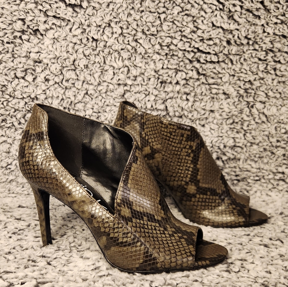 Calvin Klein Python Heel Ankle Booties Open Toe A… - image 1